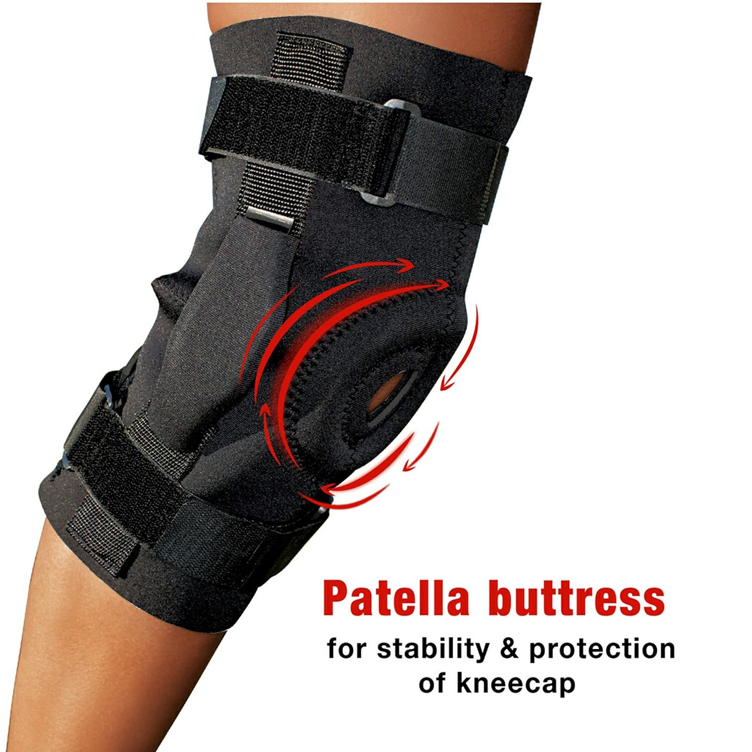ACE Hinged Knee Brace, One Size Fits Most, Black (209600): Health & Personal Care