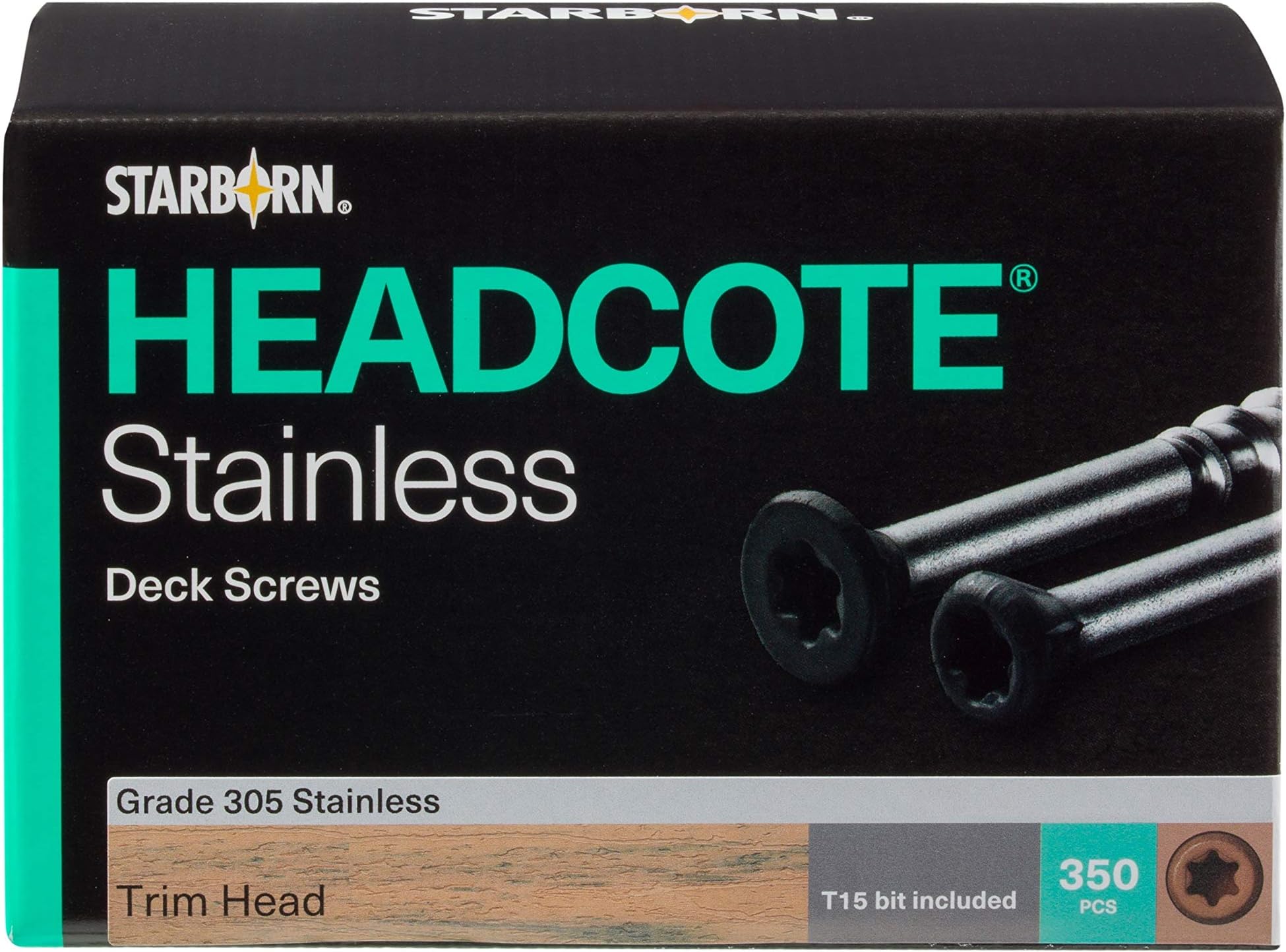 Headcote #8 x 2-1/2" - #81 Cedar - Stainless Steel Trim Head Deck Screws - 350 pc. Deck Pack for 100 Sq. Ft. of Decking - STX81T08250