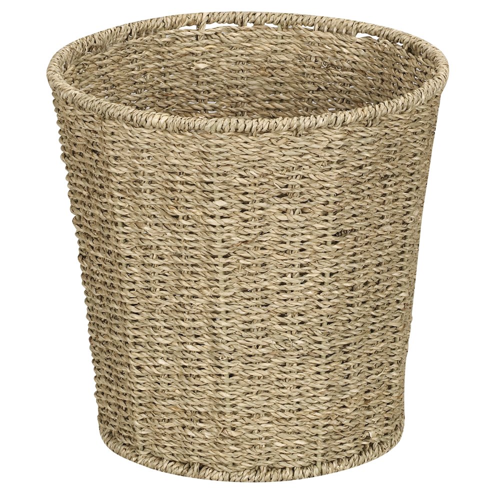 Wicker Waste Paper Basket Trash Bin Household Woven Bathroom Home