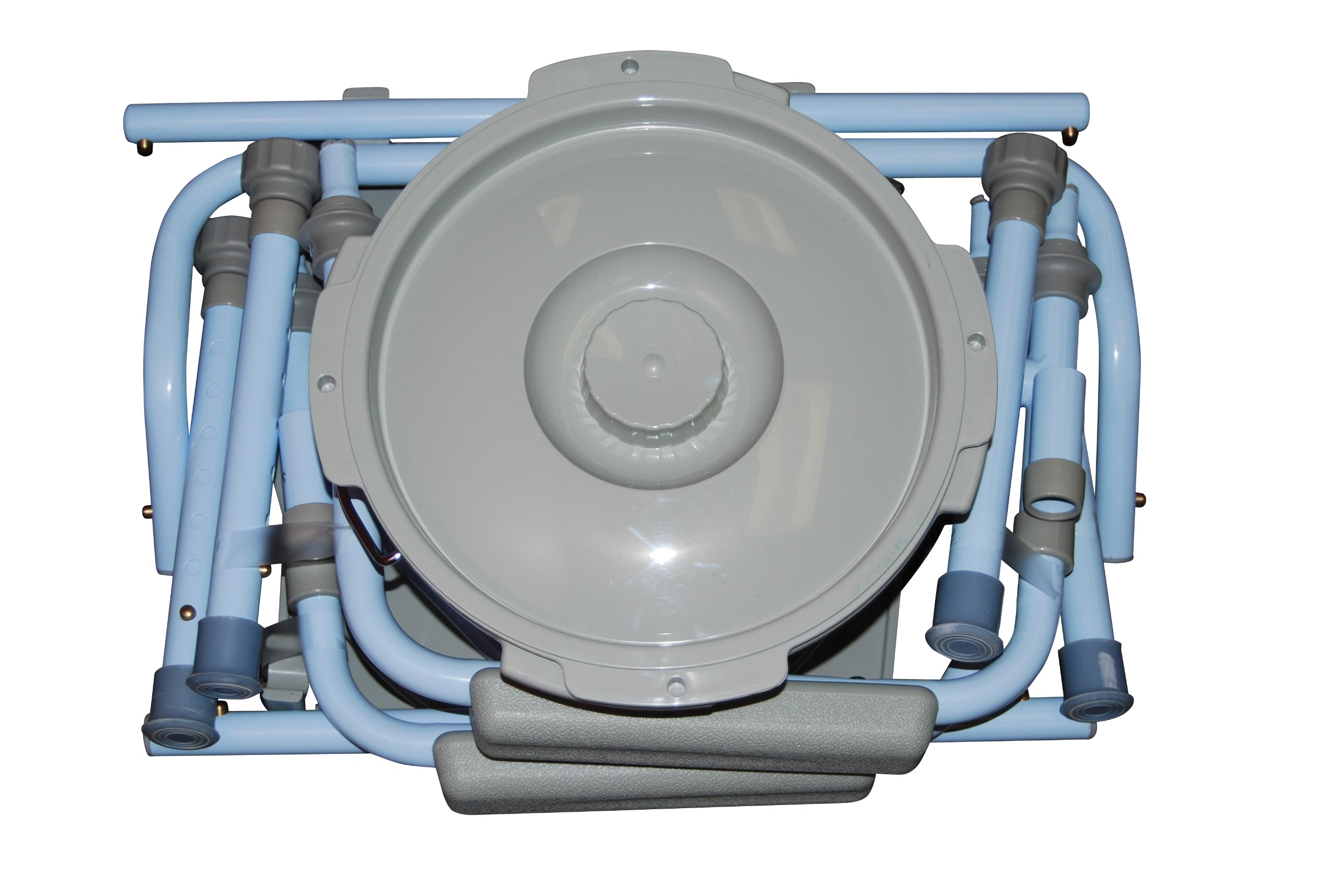 Drive Medical Folding Bedside Commode Seat with Commode Bucket and