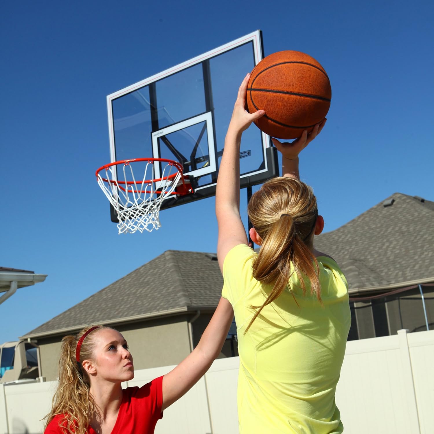 Lifetime 51544 Front Court Portable Basketball System, 50 Inch Shatterproof Backboard : Portable Basketball Hoops Outdoor : Sports & Outdoors
