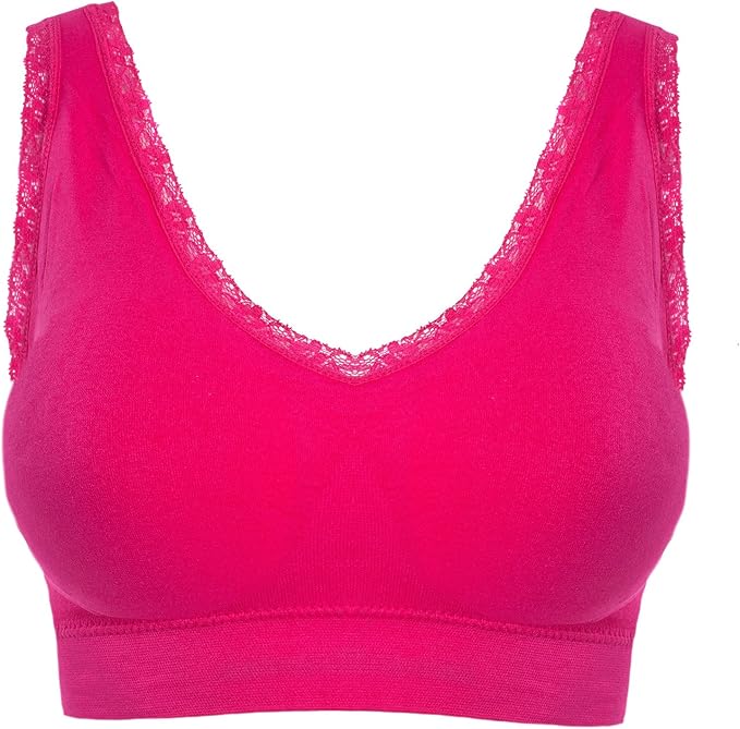 SportBH Bügellos Seamless Microfaser Bra Push Up Bustier Spitze 36/38 Pink Amazon.de Bekleidung