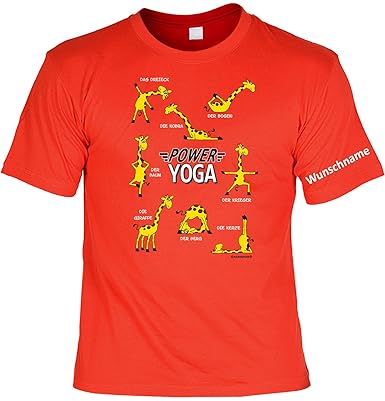 T Shirt Mit Wunschname Giraffe Power Yoga Lustiges