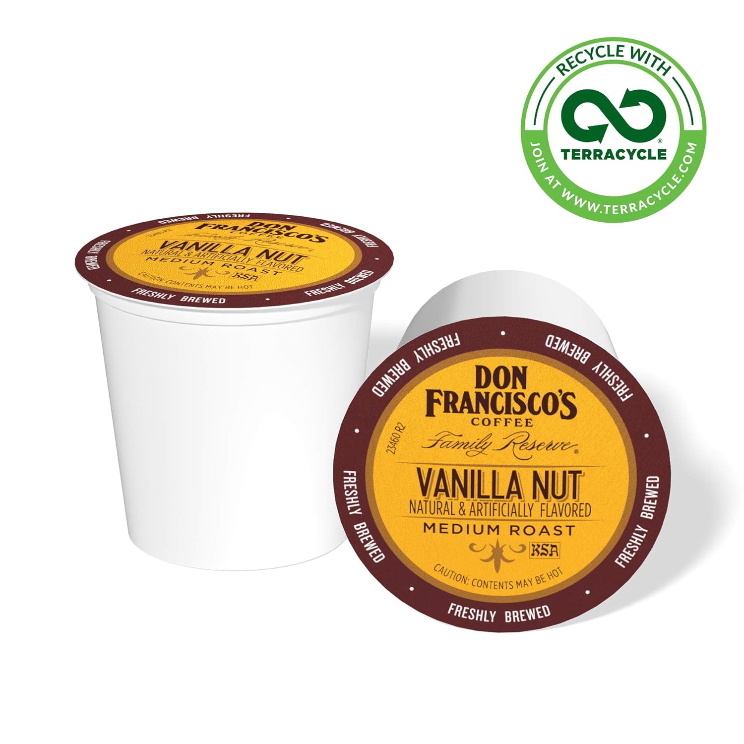 Don Francisco's Vanilla Nut Flavored (24 Count) Recyclable Single-Serve Coffee Pods, Compatible with Keurig K-Cup Brewers