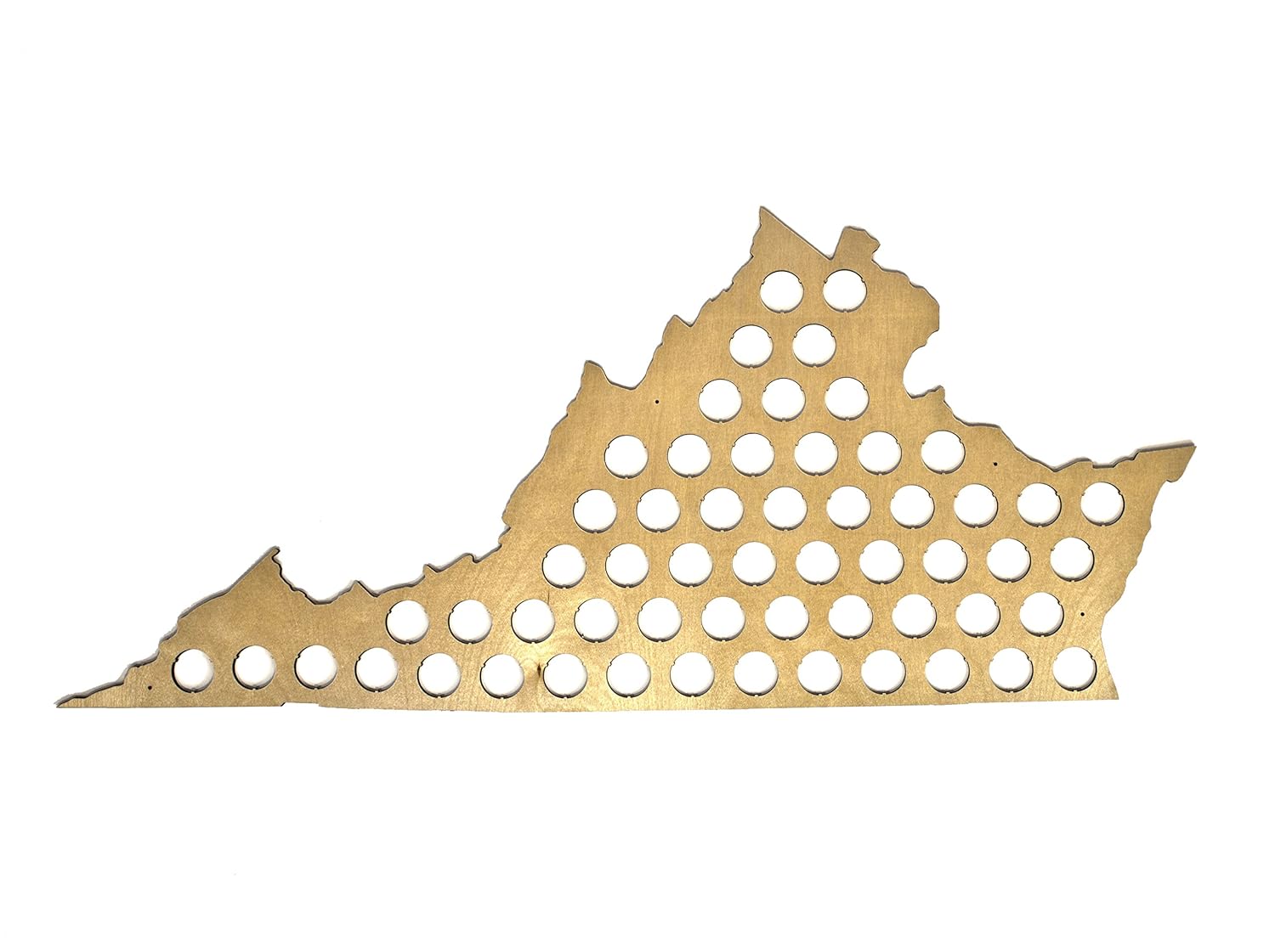 All 50 States Beer Cap Maps - Virginia Beer Cap Map VA - Glossy Wood - Skyline Workshop