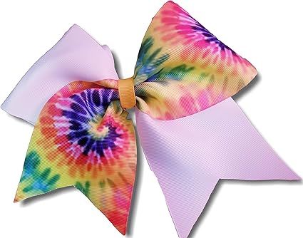 Amazon Com Cheer Bows Colorful White And Tie Dye Hair Bow Health