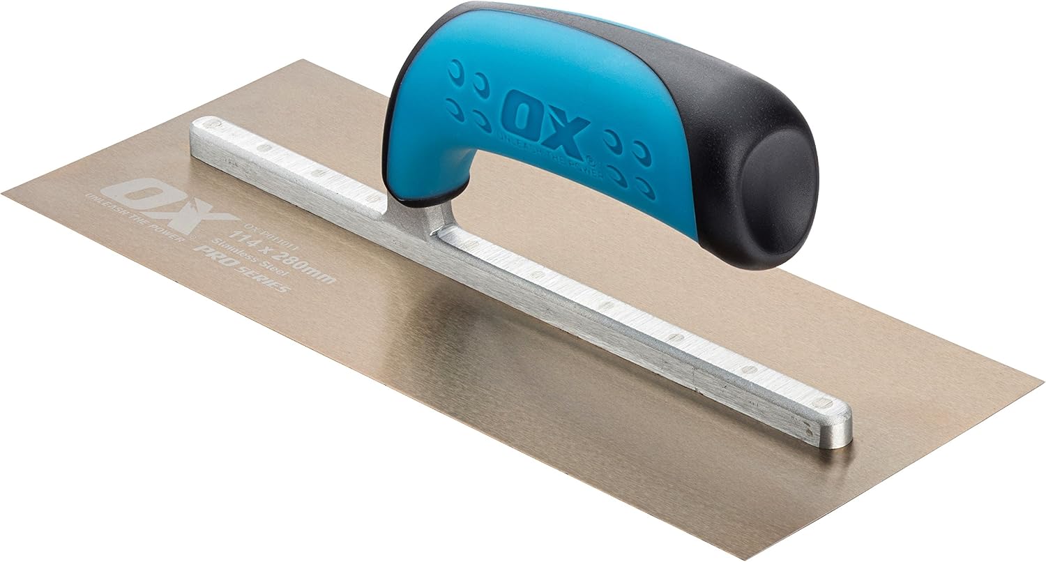 OX Pro Stainless Steel Plasterers Trowel - 114 X 280mm, Blue, 114 x 280 mm - Image 3