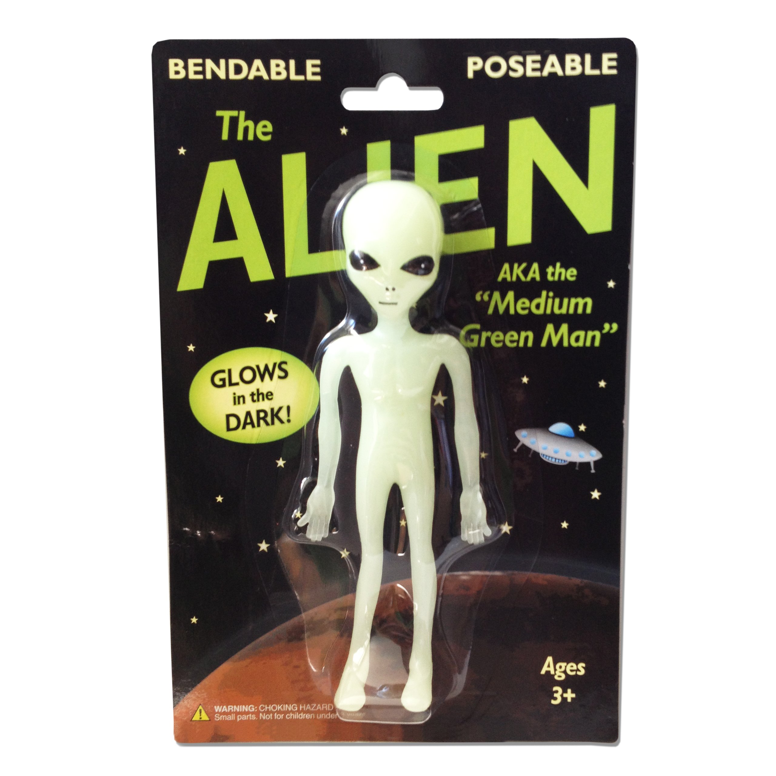 Off the Wall Toys Alien GlowintheDark 6" Bendable Action Figure Toy