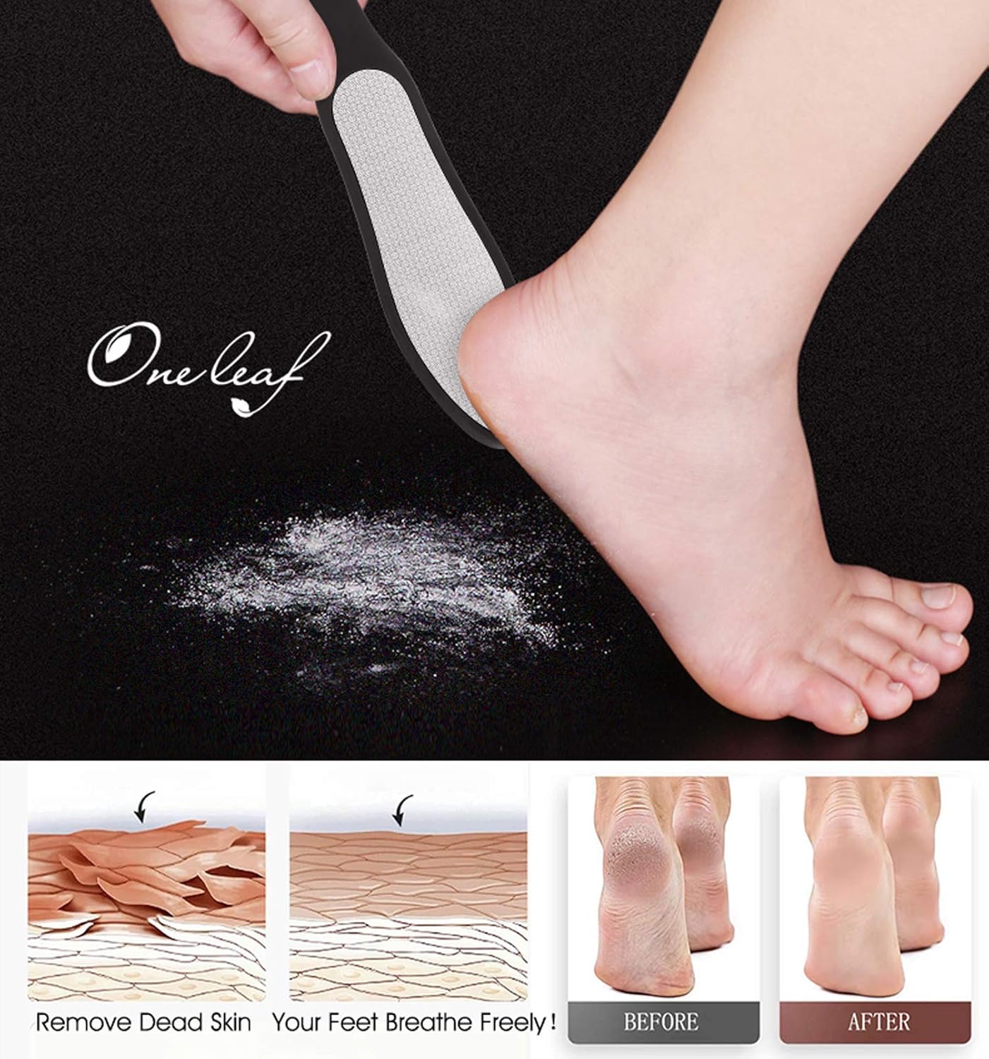 Oneleaf 2PCS Professional Pedicure Rasp Foot File Cracked Skin Corns Callus Remover for Extra Smooth and Beauty Foot : Beauty
