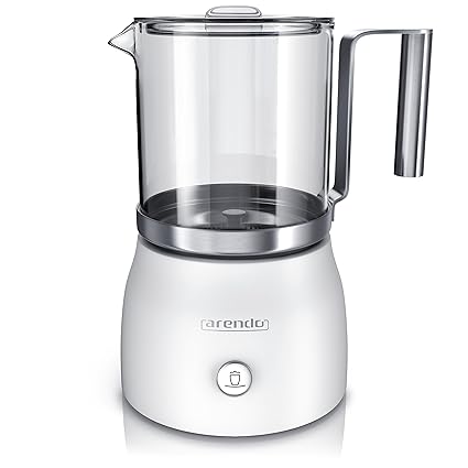 Arendo - Milchaufschäumer mit abnehmbaren Glasaufsatz Milkstar | Milk Frother | einfache Bedienung durch 1-Sensortaste für Wa