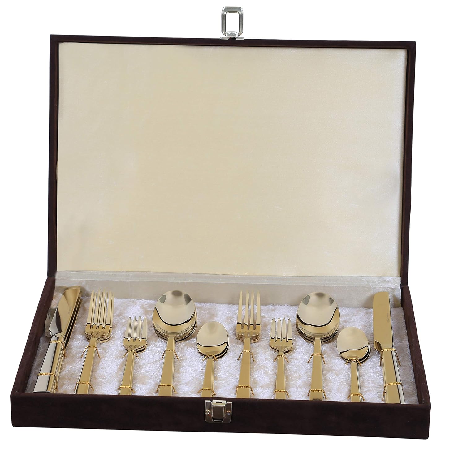 GERMAN CUTLERY PresentsStainless Steel Gold Colour Cutlery 30 Pcs Set