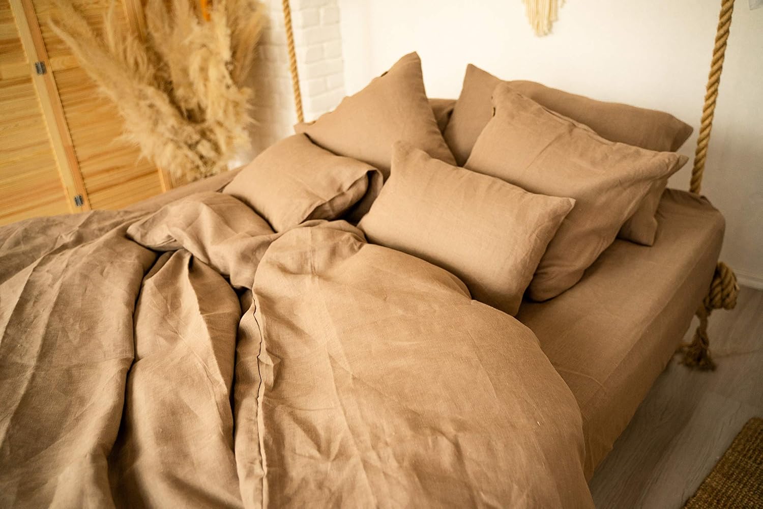 Amazon Com Linen Duvet Cover Flax Bedroom Textile Brown Comforter Cover Rustic Sustainable Home Handmade
