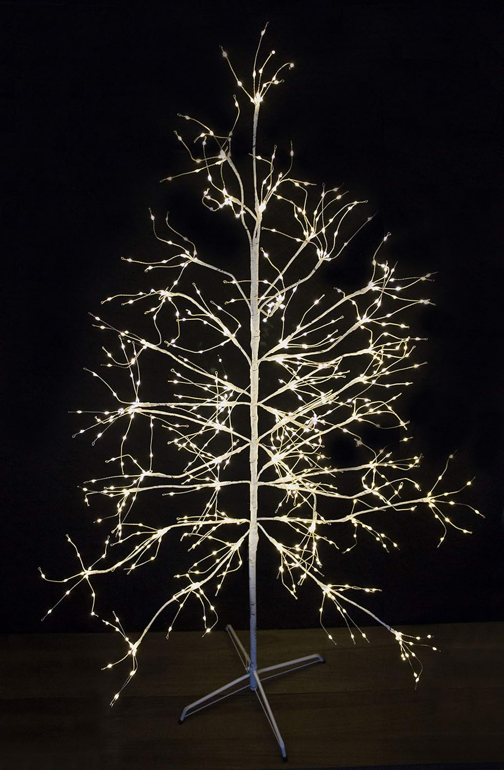 garden mile® 4ft LED Firework Twig Tree Christmas Tree With Snow Effect