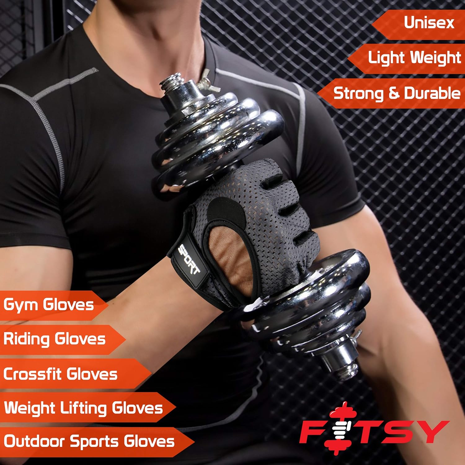 Men's Leather Gym Workout Gloves