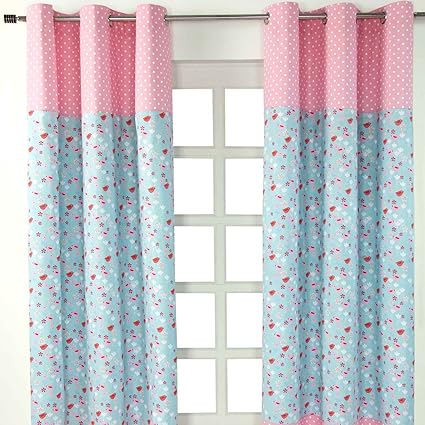 Homescapes Eyelet Curtains Bird Flowers Pattern Children S