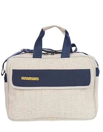 Husamsons 09-Executive Laptop Messenger Flap Jute blue Bag