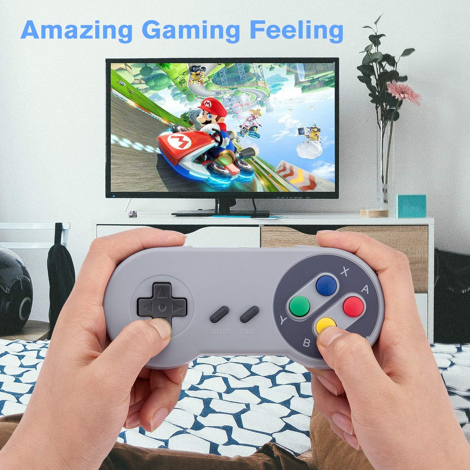 Rii Game Controller, SNES Retro USB Controller, Classic Gamepad Joystick, PC Super Classic Joypad Gamestick for PC, Raspberry Pi, Windows MAC Liunx, Android GP100 (Grey, 2 Packs): Computers & Accessories