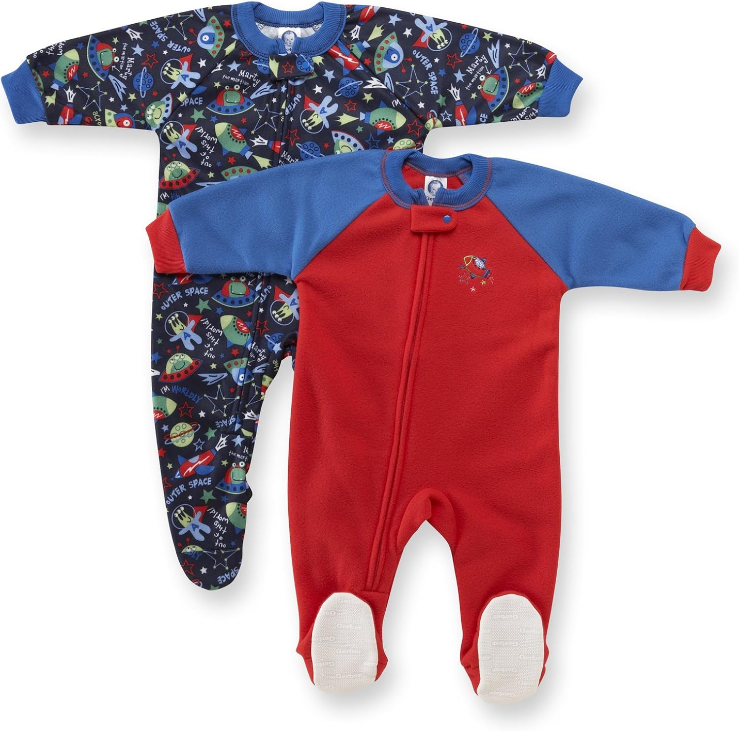 Gerber Two Pack Infant Blanket Sleeper, Outer Space Print