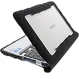 Gumdrop Cases Droptech Chromebook Case for ASUS Chromebook C202 Rugged Shock Absorbing Cover C202SA-YS02, Black