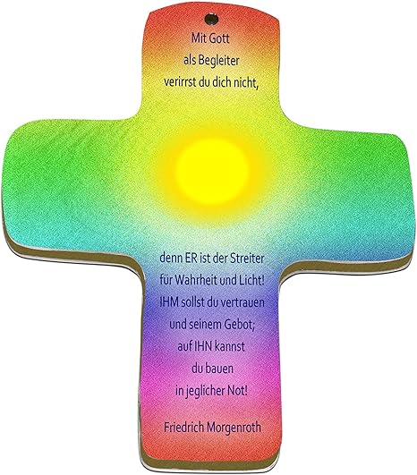 metALUm Premium Wandkreuz aus Metall und MDF | Sonne | #52019