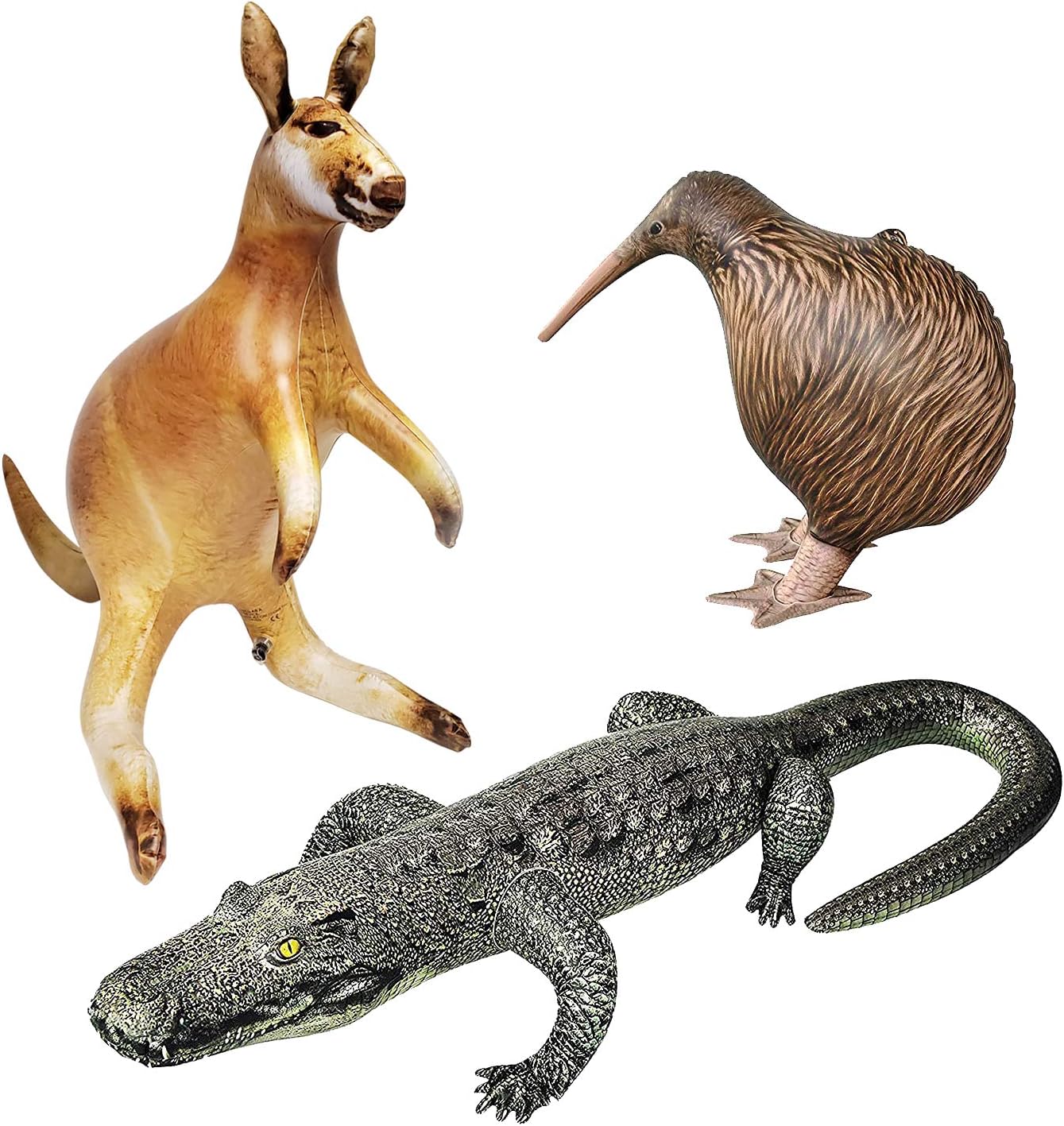 Amazon Jet Creations 3パック 空気注入式 カンガルーキウイゲーターサファリ プールやパーティーの装飾に最適 An Kkg プール おもちゃ