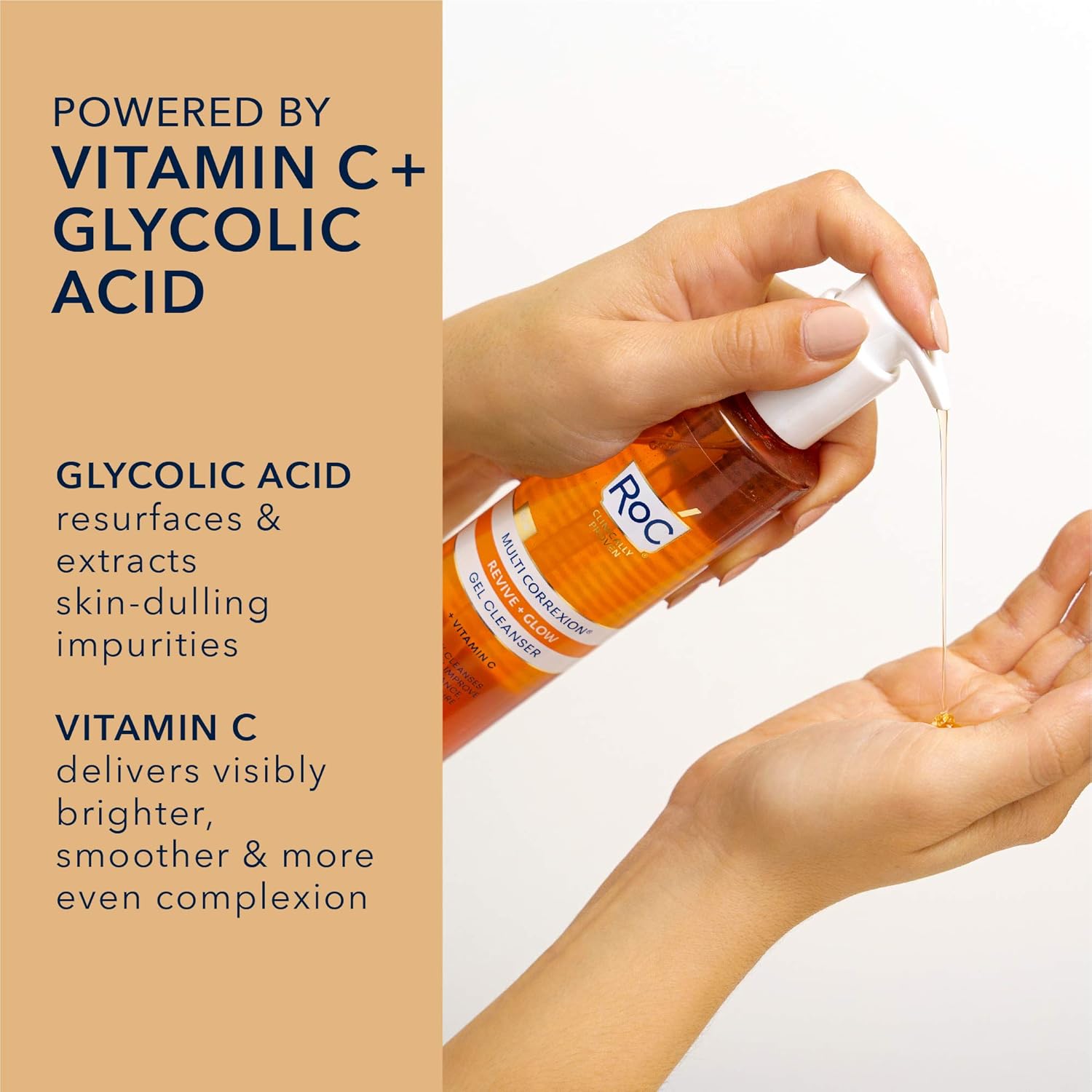 RoC Multi Correxion Revive + Glow Gel Cleanser With Vitamin C and Glycolic Acid 6 Ounces: Beauty