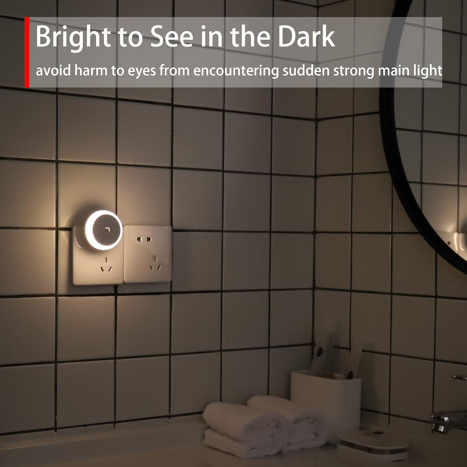 LED Night Light, with Dusk to Dawn Sensor, Diffused Light, Energy Efficient, Plug in Night Light for Bedroom, Bathroom, Kitchen, Hallway, Stairs, Kids Room, Warm White, 2 Pack: Home Improvement