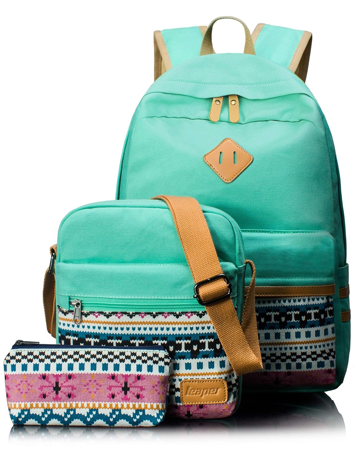 Backpack for girls, Canvas School Laptop Backpack Shoulder Book Bag