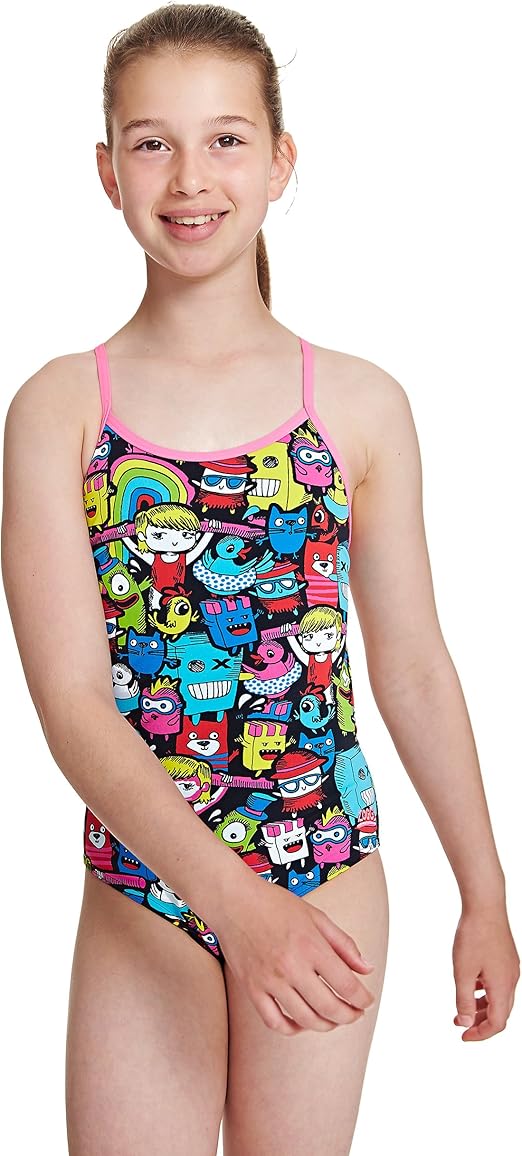 Zoggs Girls' Rascals Bella Crossback Swim SuitMultiColour, 28Inch