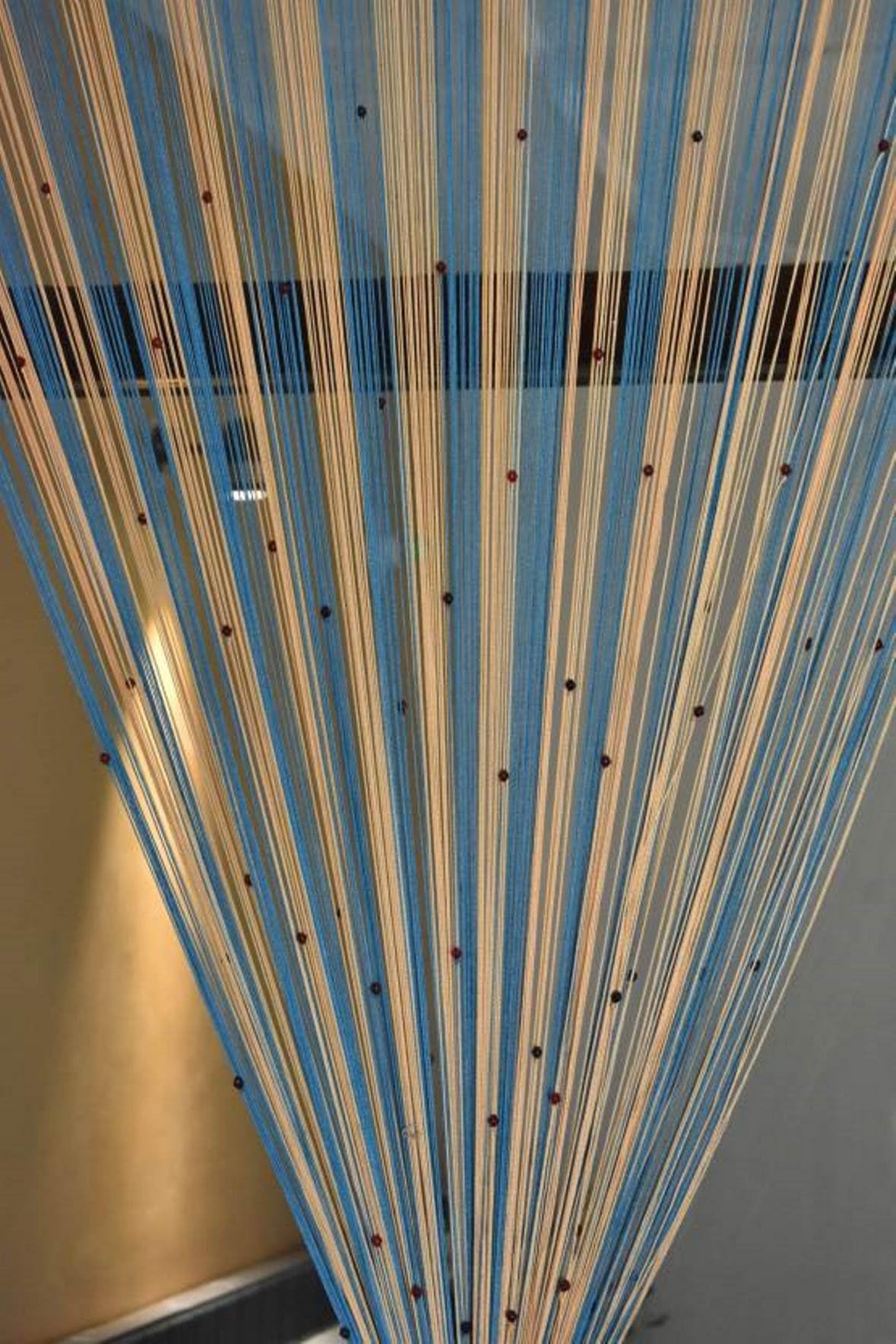 HomeSazz Multicolour Thread Design Beaded Single String Long Door Curtain