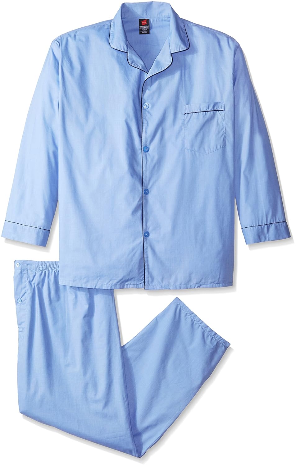 hanes men's woven plain-weave pajama set
