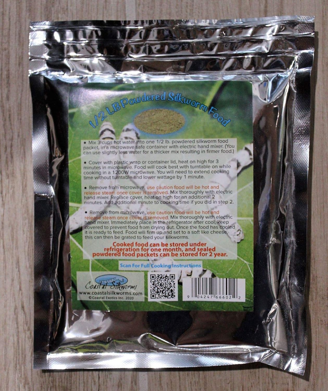 Coastal Silkworms 1/2 LB Powdered Silkworm Food (Mulberry Food