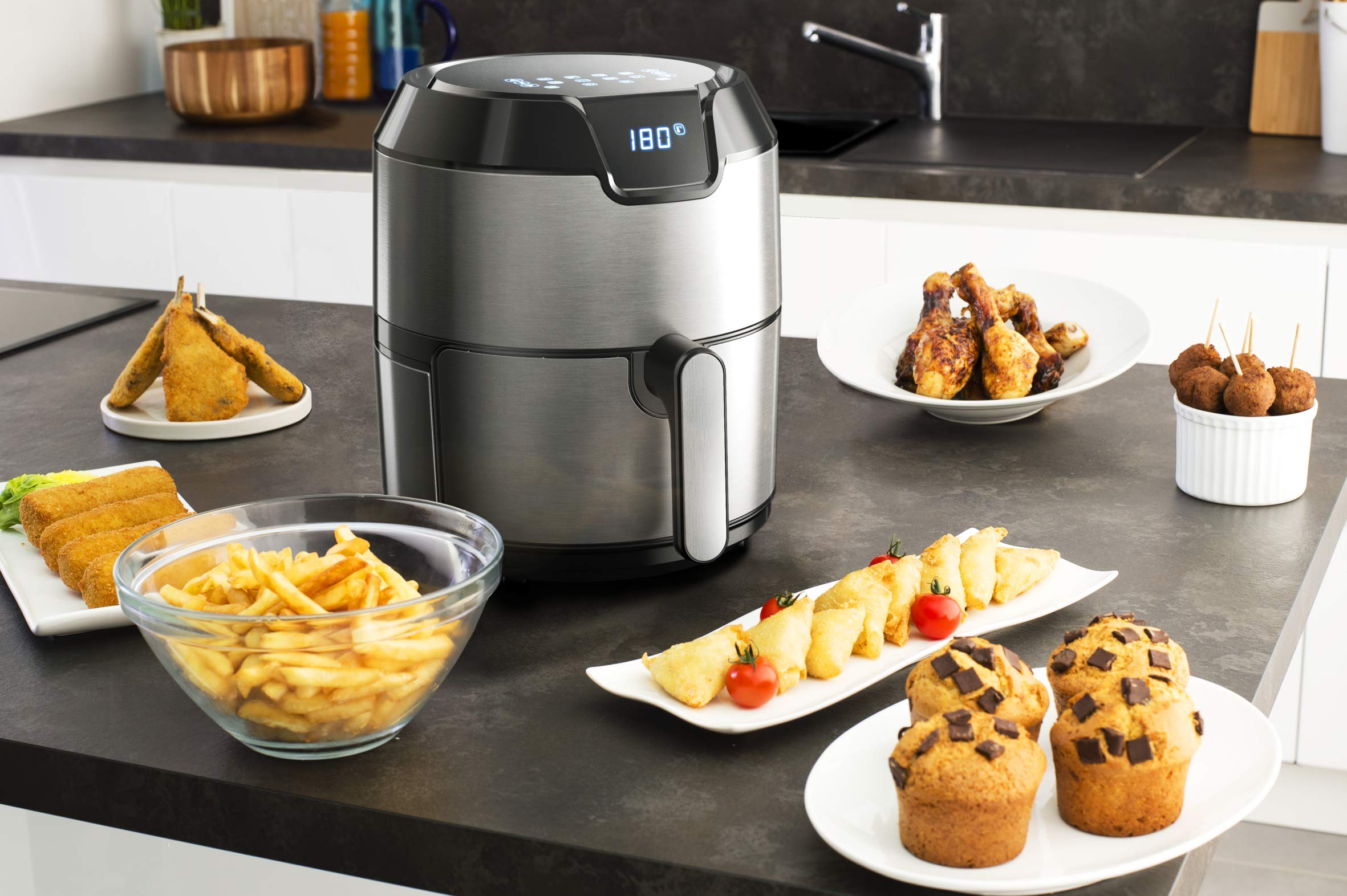 KRUPS 1510001480 EY401 4.2L Digital XL Air Fryer, 8 presets, Dishwasher