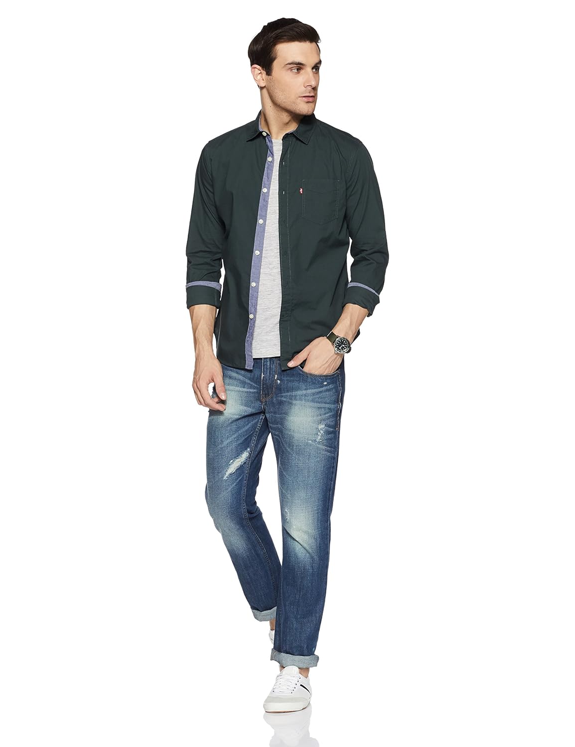 levi's men's solid regular fit casual shirt