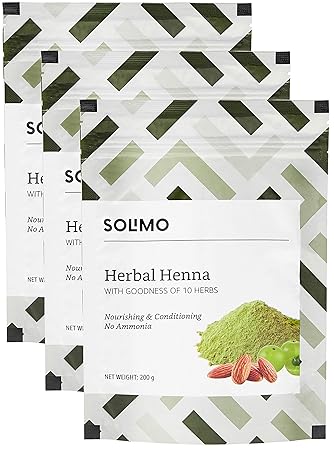 Solimo Amazon Brand - Solimo Herbal Henna, 200g (Pack of 3)