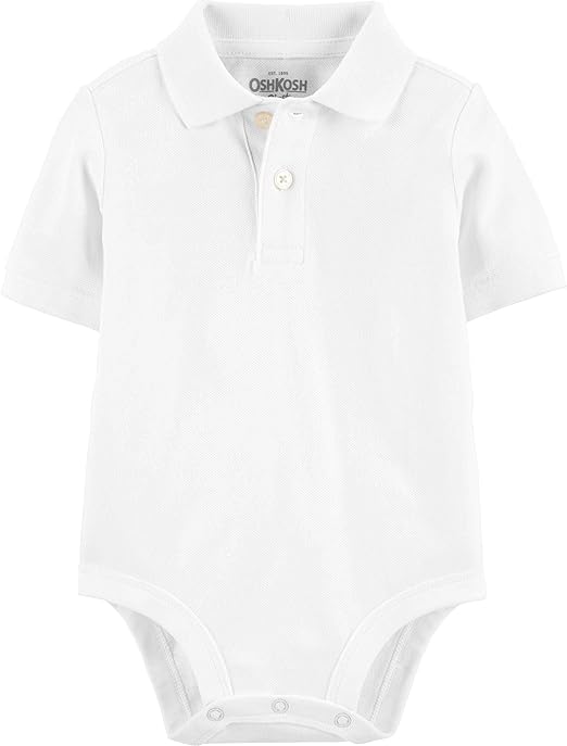 baby boy white polo onesie