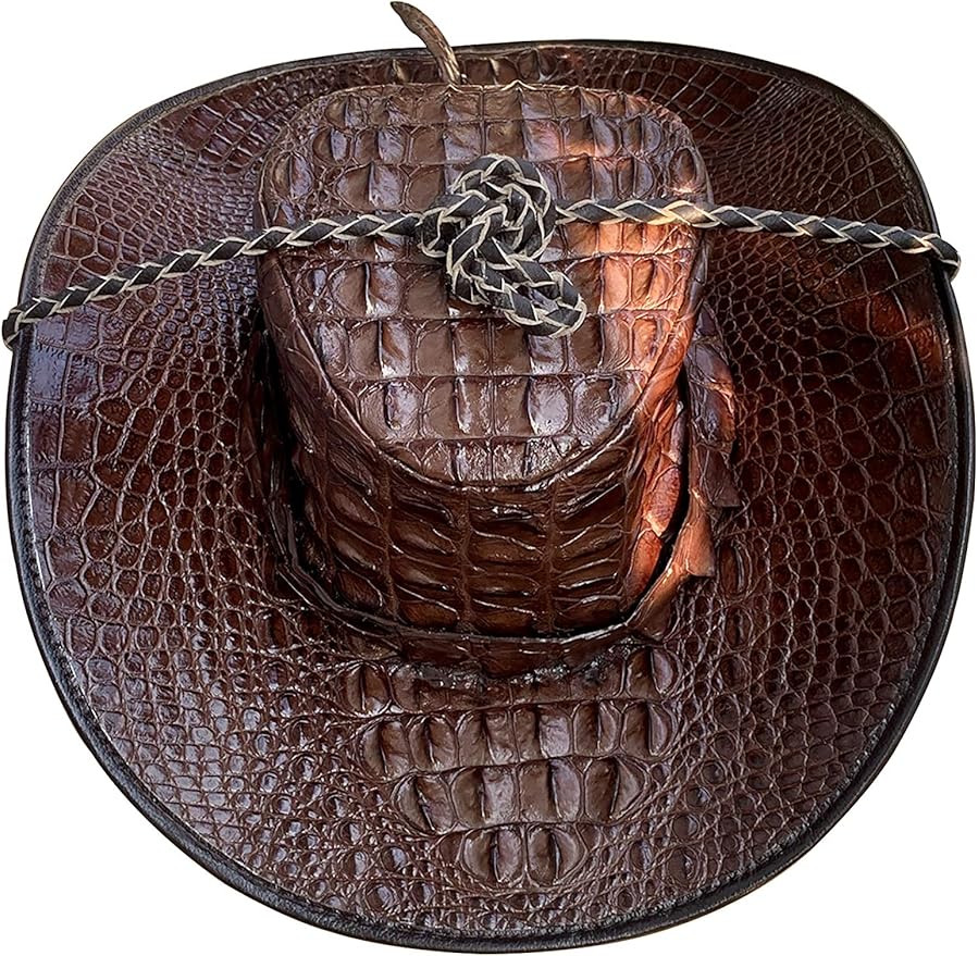 VN Genuine Alligator/Crocodile Leather Skin Funny Party Hats Cowboy Hat