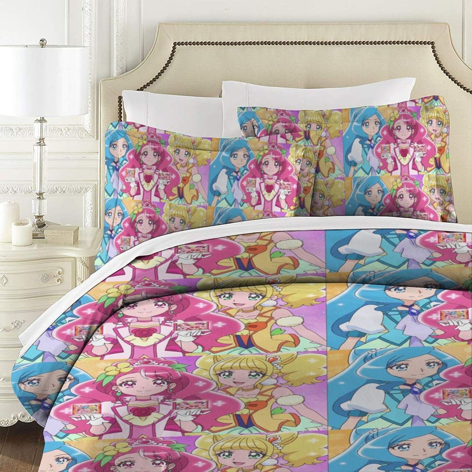 Amazon ヒーリングっどプリキュア 1 ベッドの上の3つのセット ベッドカバー1つ 枕カバー2つ スリーピースベッド 布団カバーセット218 177cm 100 超微細繊維生地 ピースキルトセット寝具セット 寝具カバーセット オンライン通販