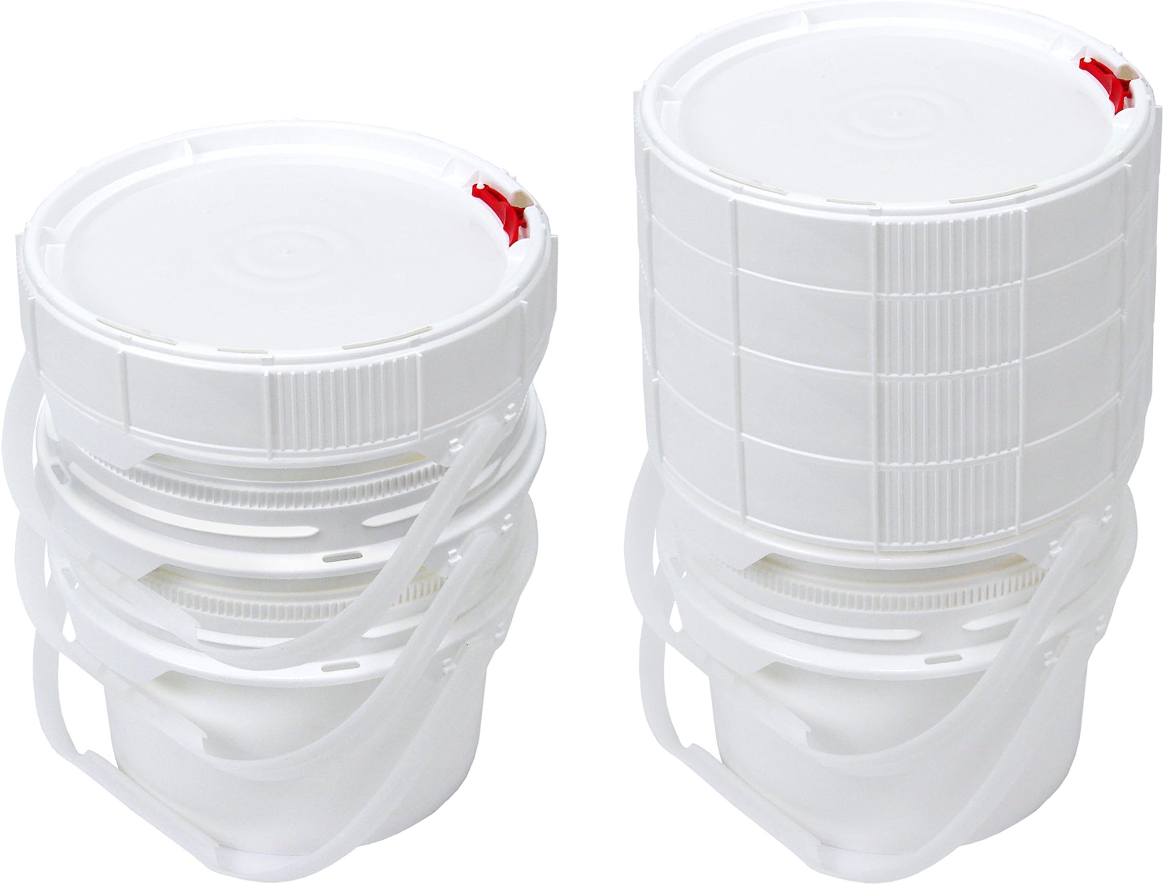 Screw Top Bucket, 2 Gallon with White Life-Latch Lid (5)