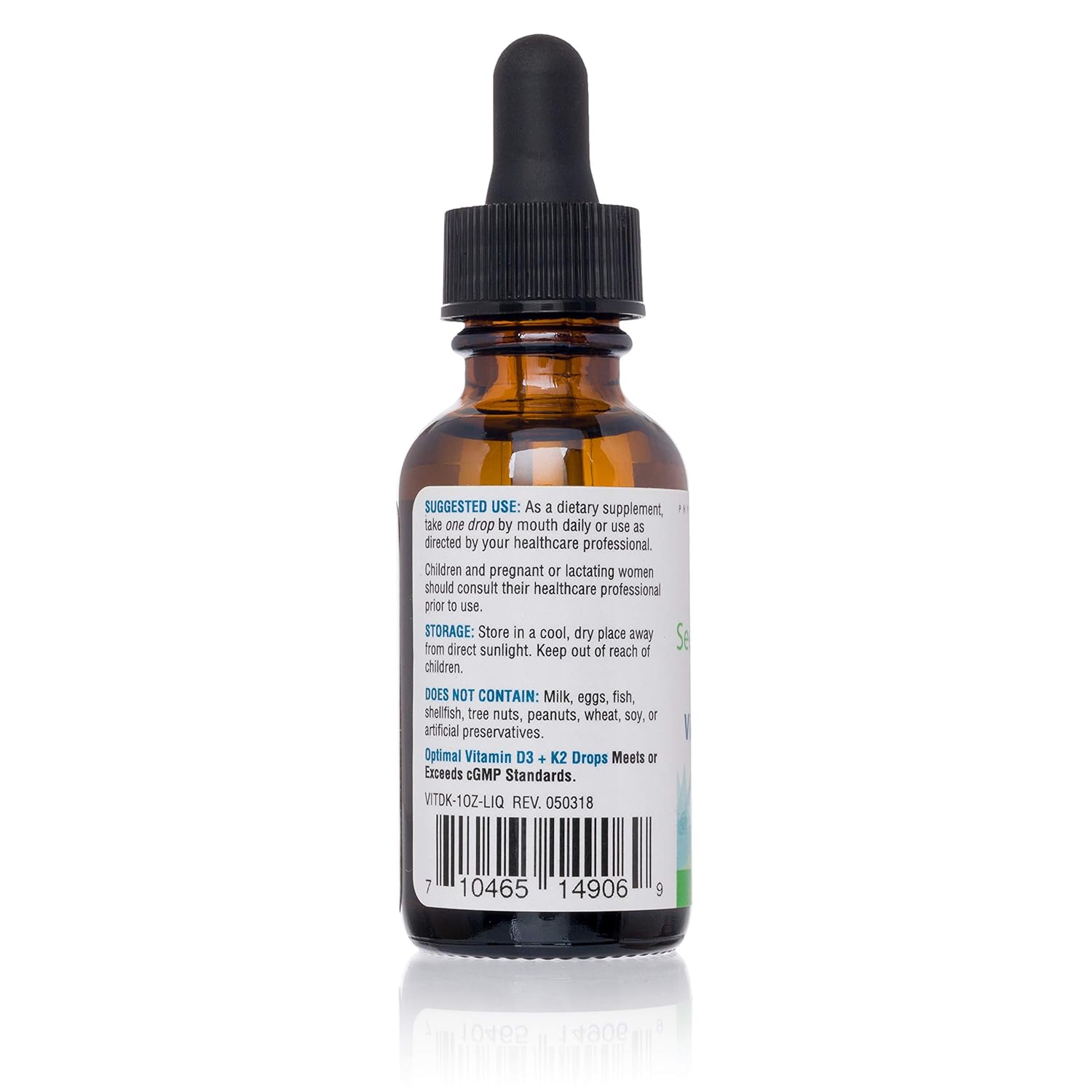 Seeking Health Optimal Vitamin D3 + K2 Drops 500 IU Vitamin D3 50 mcg Vitamin K2 (MK4
