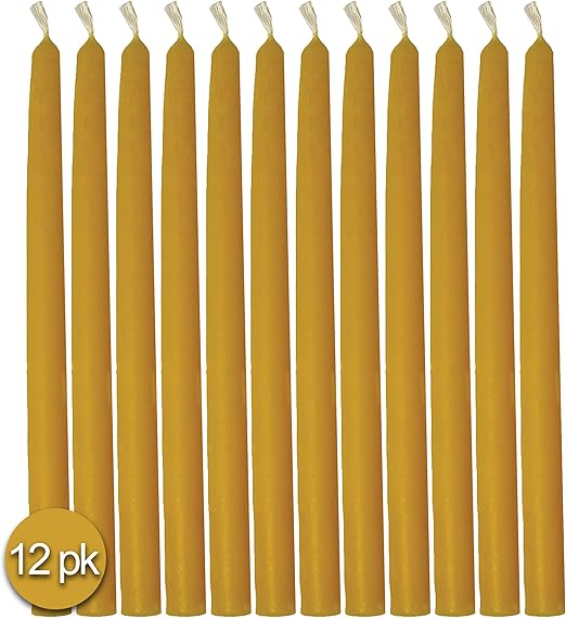 Amazon Com Hyoola 9 Inch Beeswax Taper Candles 12 Pack Handmade