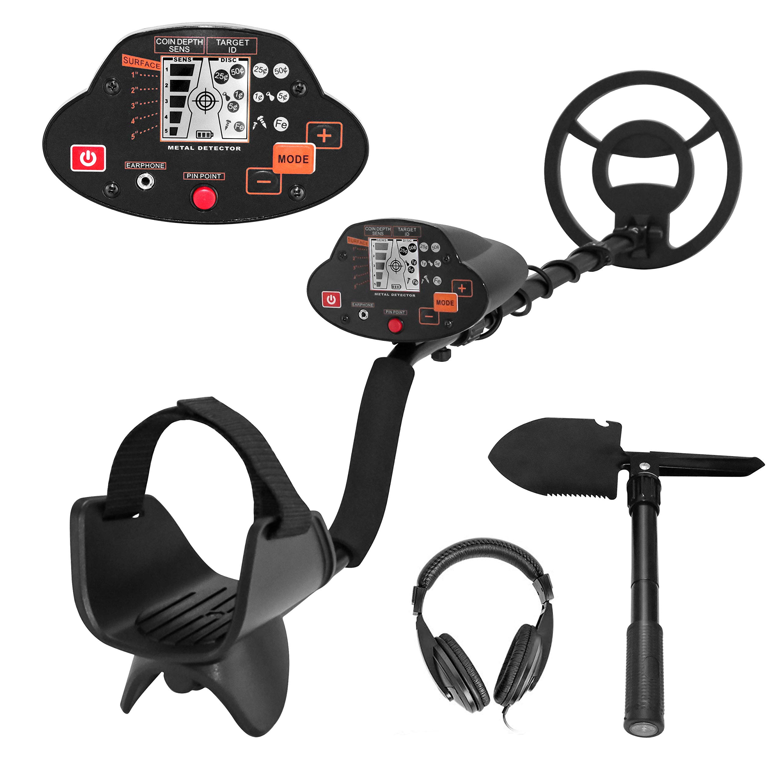 Fleeser Metal Detector with Waterproof Search Coil,Bounty Hunter with High-Accuracy LCD Display and Adjustable Stem for Treasure Hunting