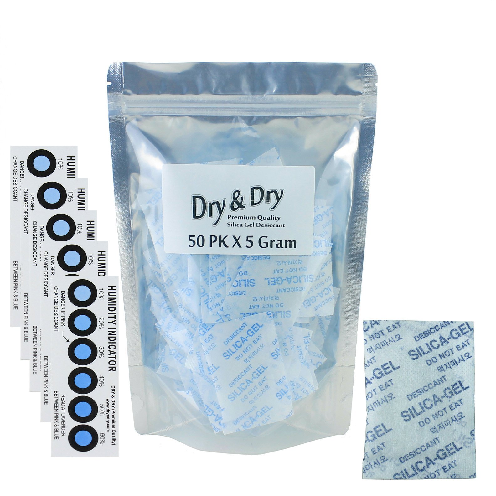 [50 Packs] 5 Gram "Dry & Dry" Premium Silica Gel Desiccant Pack... Free Shipping eBay