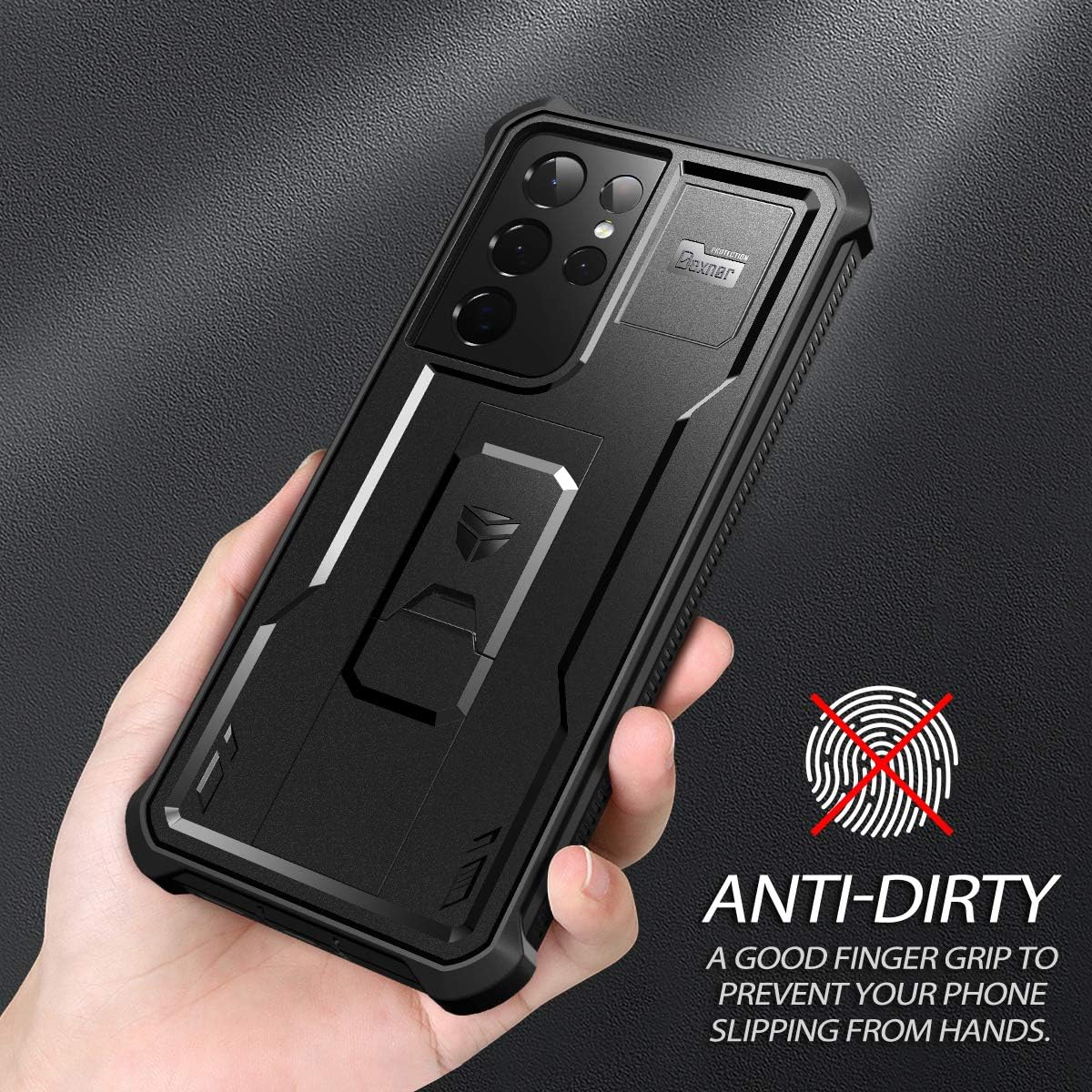 Dexnor Case for Samsung Galaxy S21 Ultra 5G 6.8 Inch with Built-in Screen Protector Military Grade Armour Heavy Duty 360 Full Body Shockproof Bumper Protection Cover with Stand - Image 4