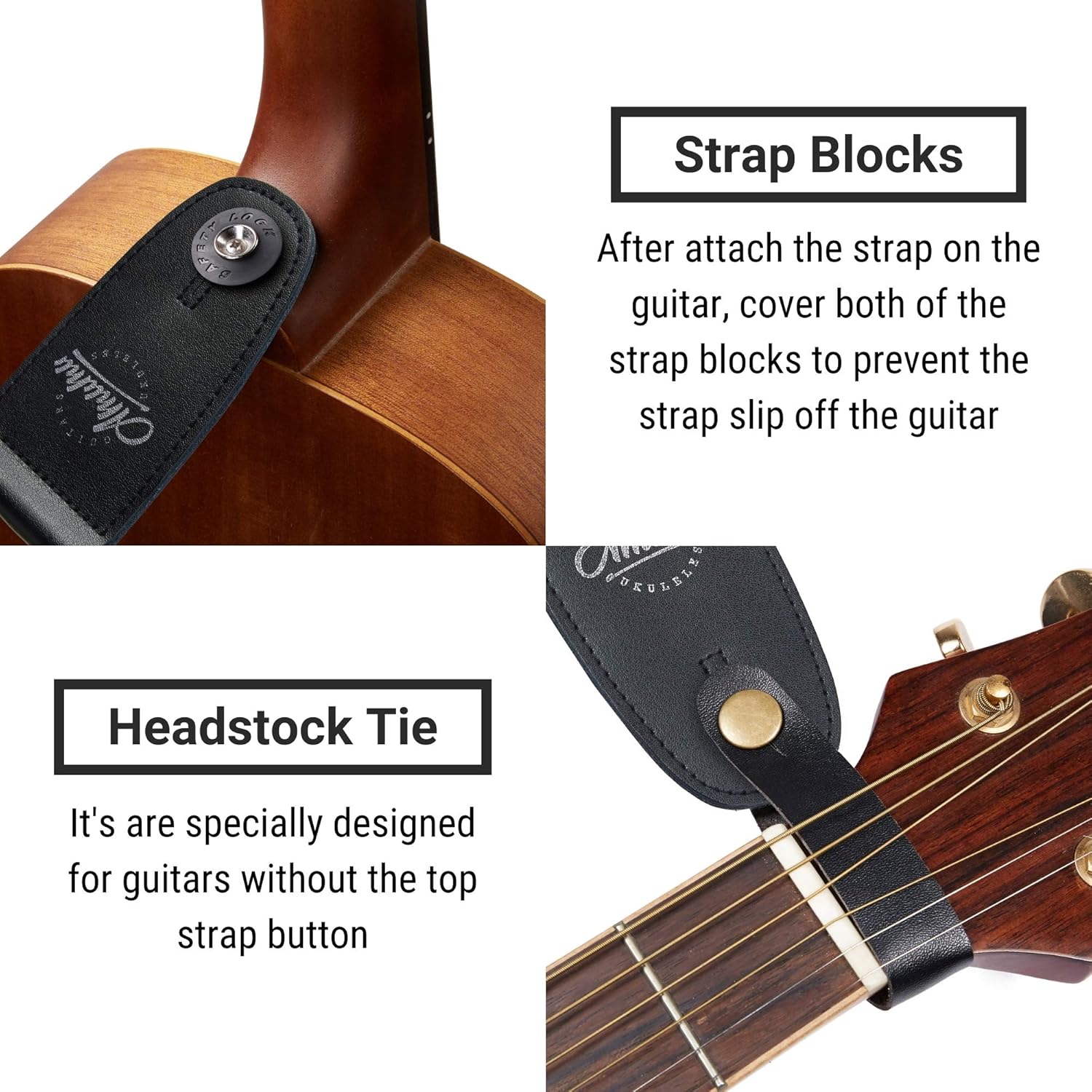 Amumu Seatbelt Guitar Strap with Clip Black Nylon for Acoustic Electric and Bass Guitars, Clip Buckle - Image 5