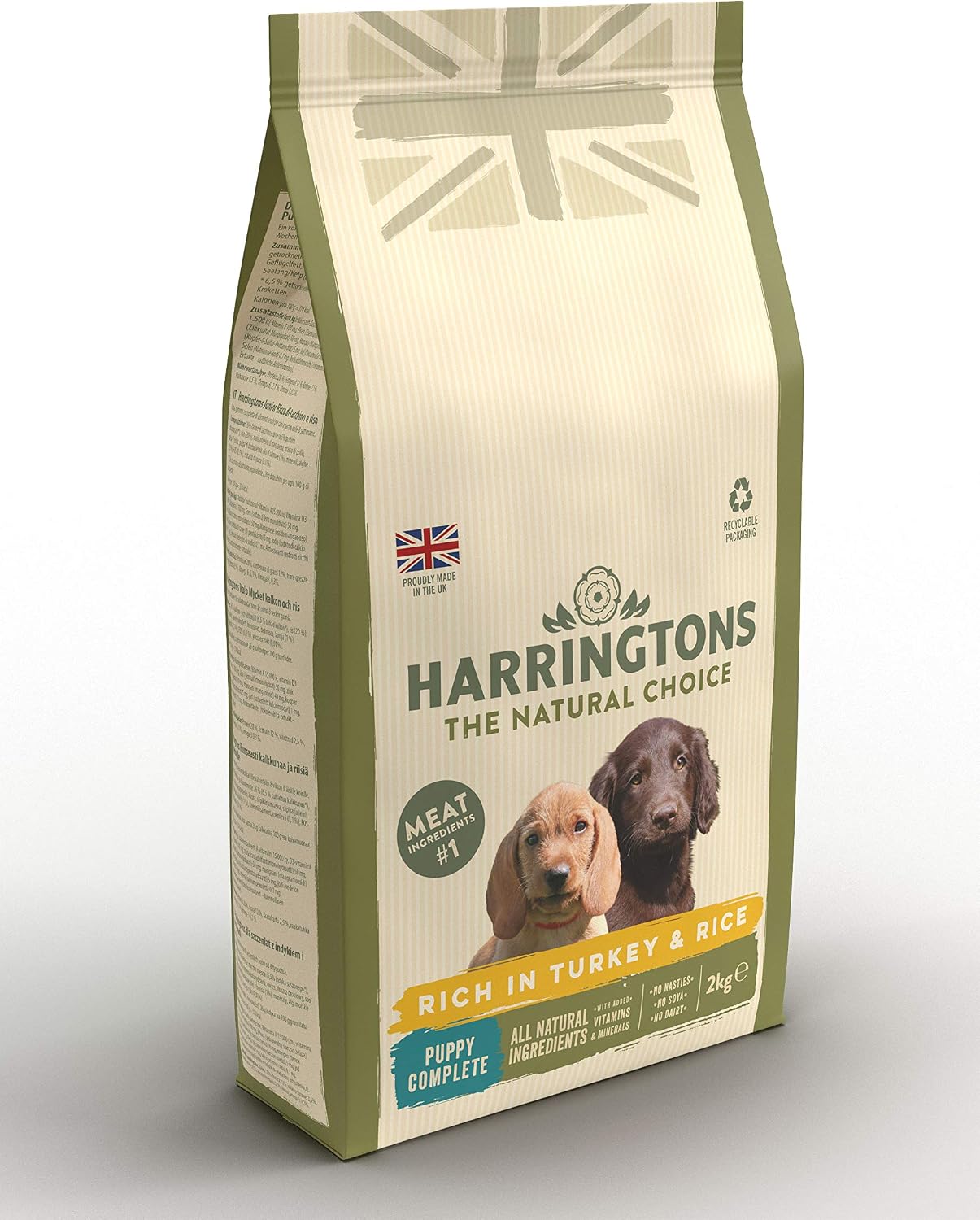 Harringtons Complete Dry Puppy Food Rich In Turkey & Rice 2kg, Pack of 4 - Image 5