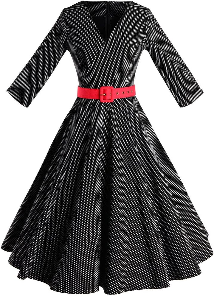 Women's 50S Vintage Classic Wrap Swing Dresses with Pockets