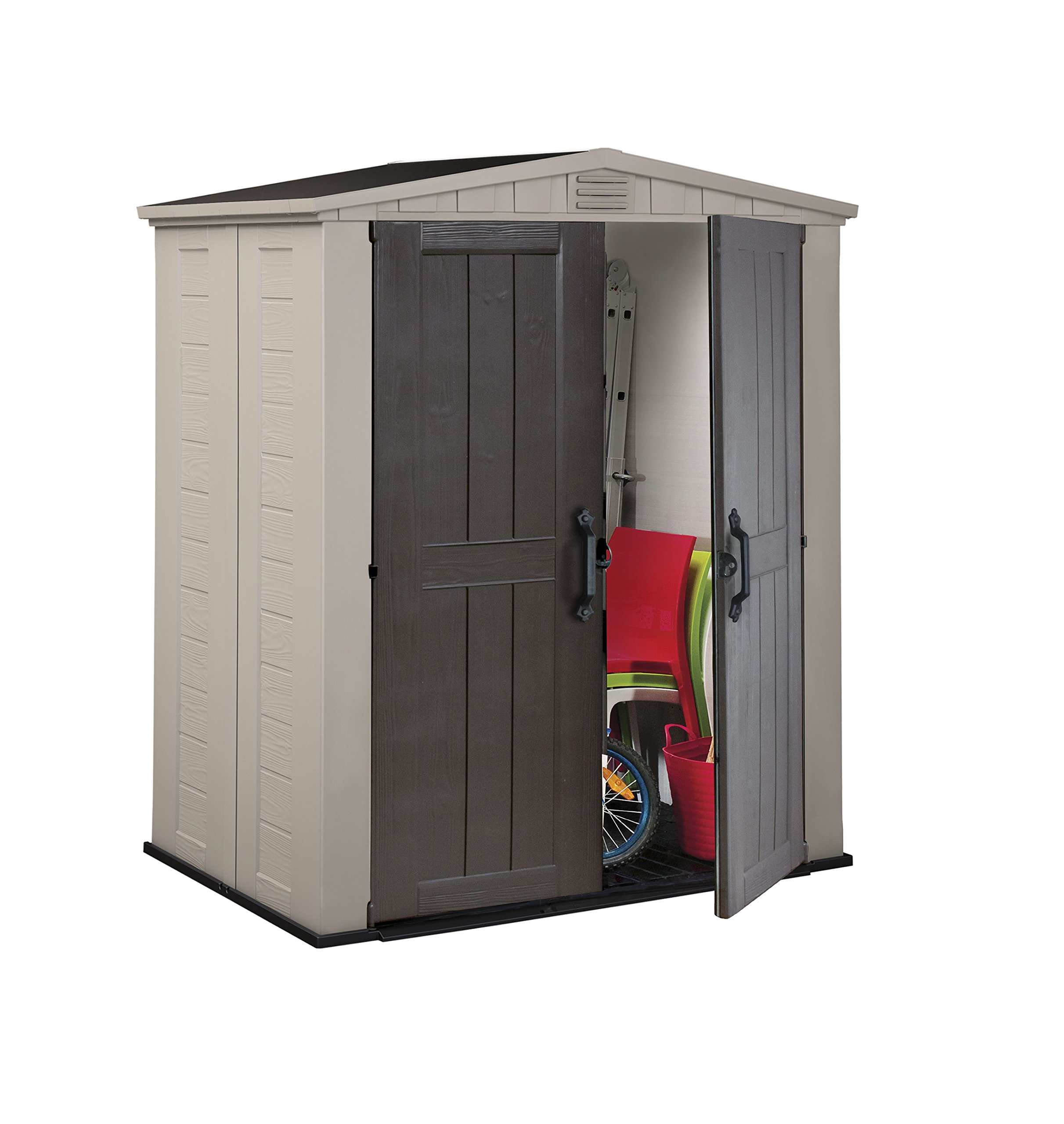 keter factor 6x3 large resin outdoor shed for patio