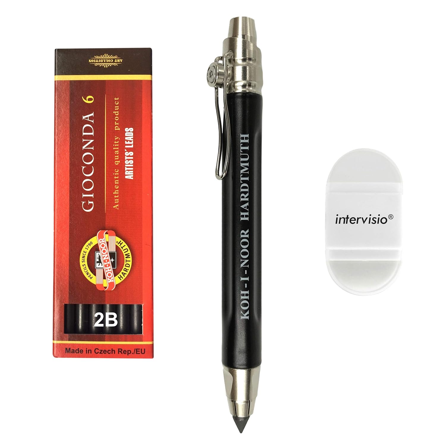 KOH-I-NOOR 5900: Set Matite Professionali Con Portamine In Metallo, Mine 7B E 4B, Colori, Gomma E Graffetta - 2