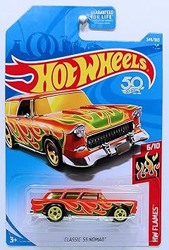 Hot Wheels 2019 Basic Mainline HW Flames - Classic 55 Nomad (Orange)